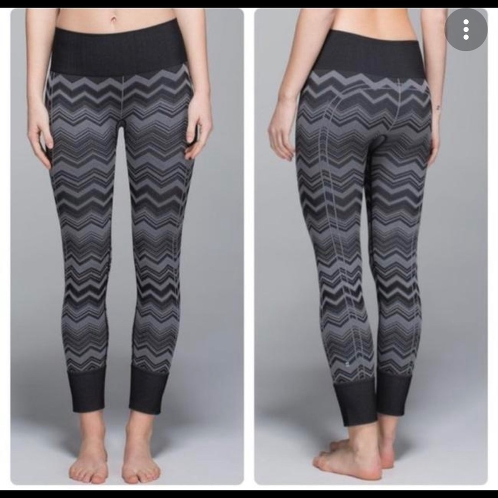 Black Lululemon Ebb To Street Heathered Slate Seamless Activewear Bottoms